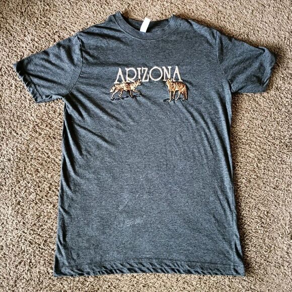 Arizona Wolf T-Shirt Men's Medium Embroidered Gray Short Sleeve - Picture 1 of 7